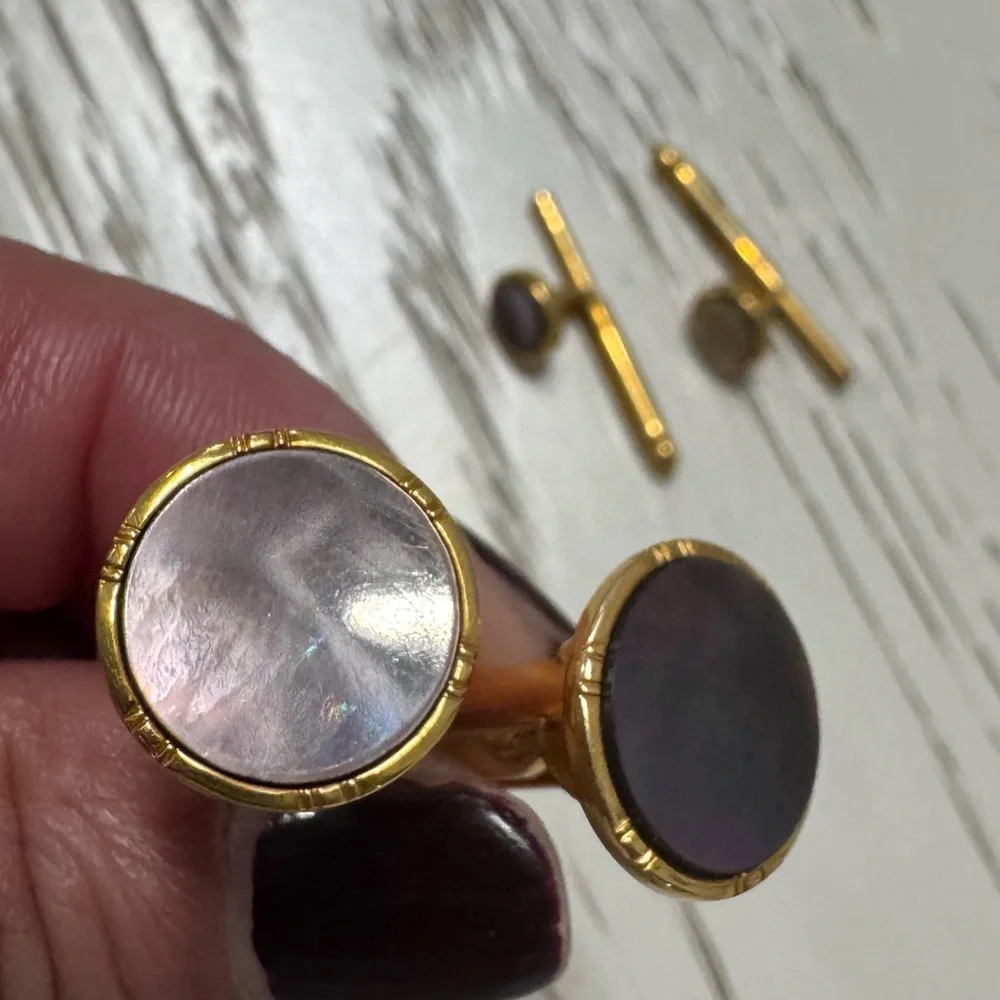 Gold and Black Cufflinks Set